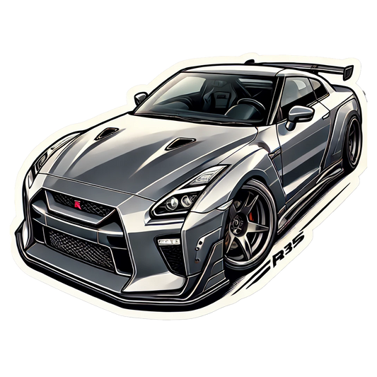 R35 GTR Cartoon Sticker